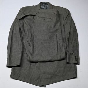 Vtg Tallia Uomo 44R 38x32 Brown Birdseye 100% Wool Mens‎ Jacket Pants Suit